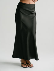 Zali Satin Skirt in Red Cherry