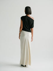 Zali Satin Skirt in Red Cherry