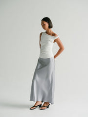 Zali Satin Skirt in Red Cherry