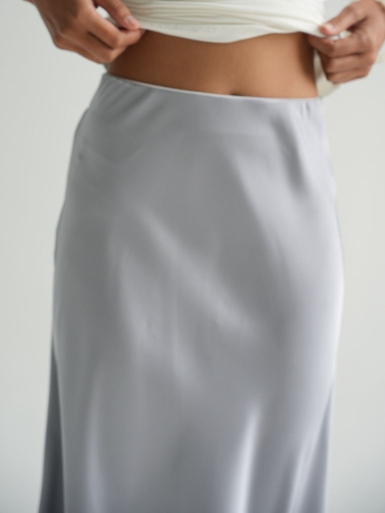 Zali Satin Skirt in Red Cherry