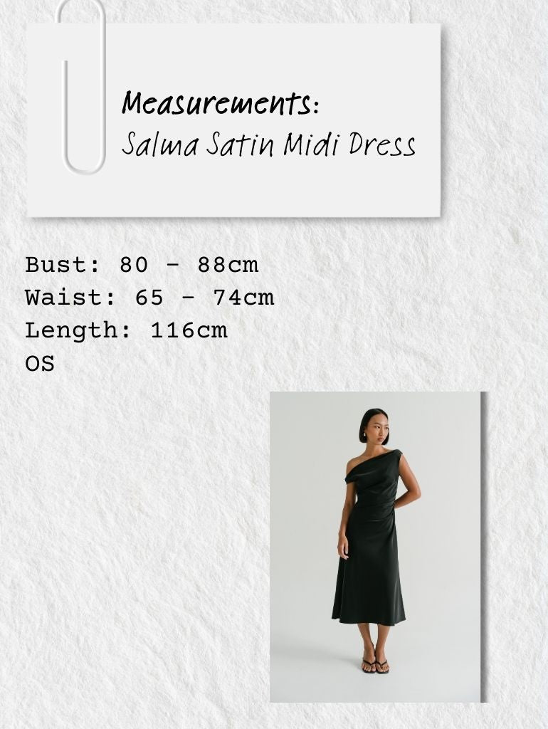 Salma Satin Dress in Black