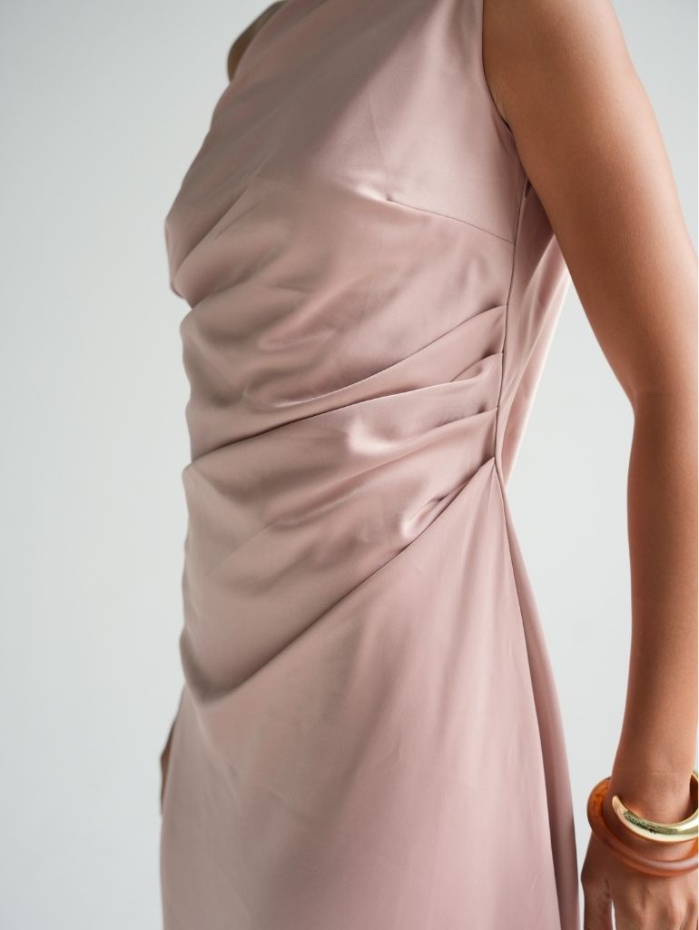 Salma Satin Dress in Black