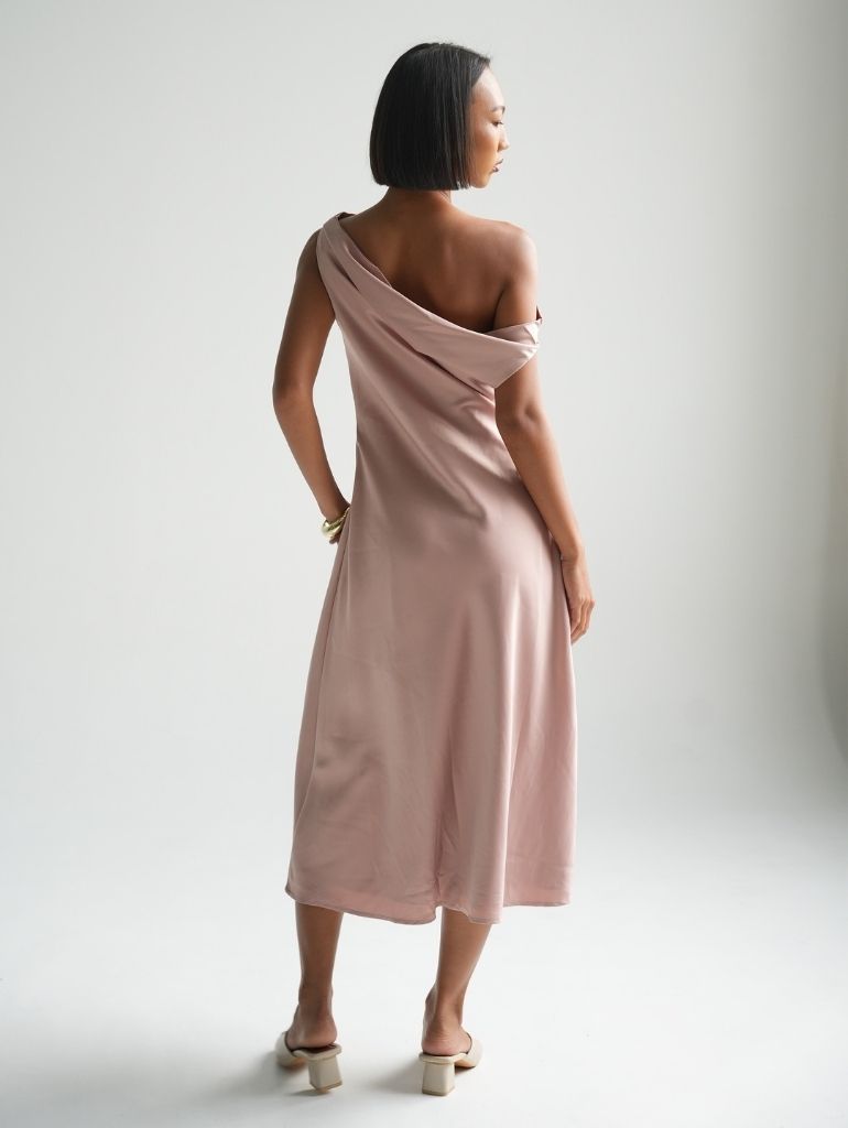 Salma Satin Dress in Black